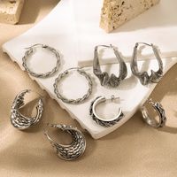 1 Pair Casual Simple Style Streetwear C Shape Circle Twist Plating Stainless Steel 18k Gold Plated Ear Studs main image 1