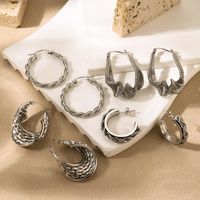 1 Pair Casual Simple Style Streetwear C Shape Circle Twist Plating Stainless Steel 18k Gold Plated Ear Studs main image 6