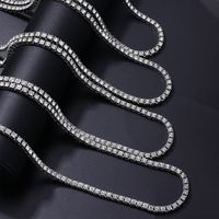 Copper Hip-Hop Inlay Round Zircon Bracelets Necklace main image 3