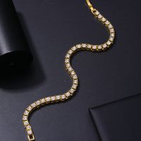 Copper Hip-Hop Inlay Round Zircon Bracelets Necklace main image 9