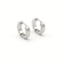1 Pair 2 Pairs Simple Style Cool Style Round Stainless Steel None None Hoop Earrings main image 3