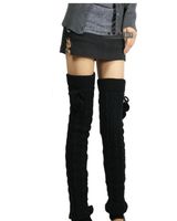 Women's Japanese Style Solid Color Polyacrylonitrile Fiber Jacquard Over The Knee Socks A Pair sku image 1