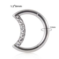 Fashion Moon Water Droplets Metal Inlay Zircon Nose Ring Nose Studs sku image 6