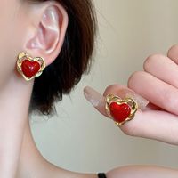 1 Par Dulce Forma De Corazón Mariposa Nudo De Lazo Enchapado Aleación Aretes sku image 10