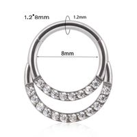 Fashion Moon Water Droplets Metal Inlay Zircon Nose Ring Nose Studs sku image 8