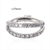 Fashion Moon Water Droplets Metal Inlay Zircon Nose Ring Nose Studs sku image 9
