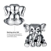 Cute Elephant Sterling Silver Rhodium Plated Jewelry Accessories main image 3