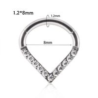 Fashion Moon Water Droplets Metal Inlay Zircon Nose Ring Nose Studs sku image 7
