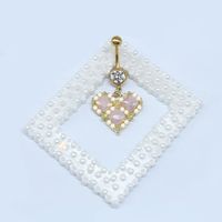 Simple Style Commute Clouds Heart Shape Shell Stainless Steel Alloy Copper Plating Inlay Rhinestones Zircon White Gold Plated Gold Plated Belly Ring main image 8