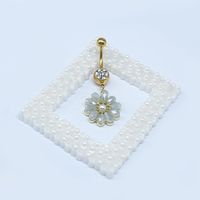 Simple Style Commute Clouds Heart Shape Shell Stainless Steel Alloy Copper Plating Inlay Rhinestones Zircon White Gold Plated Gold Plated Belly Ring main image 7