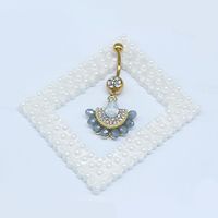 Simple Style Commute Clouds Heart Shape Shell Stainless Steel Alloy Copper Plating Inlay Rhinestones Zircon White Gold Plated Gold Plated Belly Ring main image 3