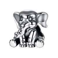 Cute Elephant Sterling Silver Rhodium Plated Jewelry Accessories sku image 1