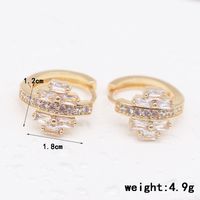 1 Pair Simple Style Shiny Geometric Plating Inlay Alloy Rhinestones Zircon Gold Plated Earrings main image 6