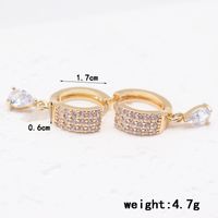 1 Pair Simple Style Shiny Geometric Plating Inlay Alloy Rhinestones Zircon Gold Plated Earrings main image 3