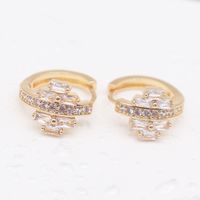 1 Pair Simple Style Shiny Geometric Plating Inlay Alloy Rhinestones Zircon Gold Plated Earrings sku image 8