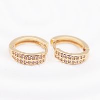 1 Pair Simple Style Shiny Geometric Plating Inlay Alloy Rhinestones Zircon Gold Plated Earrings sku image 11