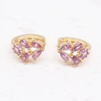 1 Paire Style Simple Brillant Géométrique Placage Incruster Alliage Strass Zircon Plaqué Or Des Boucles D'oreilles sku image 9