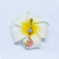 Casual Cute Commute Sunflower Starry Sky Snowflake Stainless Steel Copper Plating Inlay Rhinestones Zircon White Gold Plated Gold Plated Belly Ring main image 4