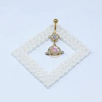 Casual Cute Commute Sunflower Starry Sky Snowflake Stainless Steel Copper Plating Inlay Rhinestones Zircon White Gold Plated Gold Plated Belly Ring main image 6