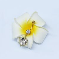Casual Cute Commute Sunflower Starry Sky Snowflake Stainless Steel Copper Plating Inlay Rhinestones Zircon White Gold Plated Gold Plated Belly Ring main image 7
