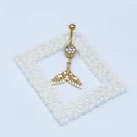 Casual Cute Commute Sunflower Starry Sky Snowflake Stainless Steel Copper Plating Inlay Rhinestones Zircon White Gold Plated Gold Plated Belly Ring main image 9