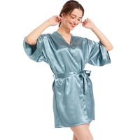 Home Sleeping Women's Casual Simple Style Solid Color Imitated Silk Polyester Pajama Sets main image 5