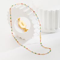 Ig Style Simple Style Solid Color Sterling Silver Enamel Plating 18k Gold Plated Necklace main image 1