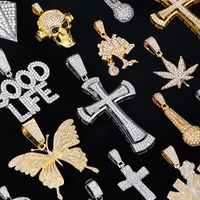 Hip-hop Rock Animal Cross Letter Stainless Steel Alloy Copper Plating Inlay Rhinestones Jewelry Accessories main image 1