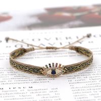 Simple Style Letter Devil's Eye Rope Knitting Inlay Rhinestones Women's Drawstring Bracelets main image 5