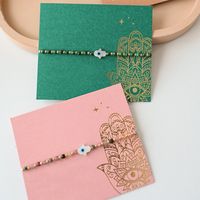 Simple Style Geometric Hand Of Fatima Seed Bead Rope Copper Wholesale Drawstring Bracelets main image 4