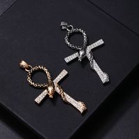 Hip-hop Rock Animal Cross Letter Stainless Steel Alloy Copper Plating Inlay Rhinestones Jewelry Accessories main image 7