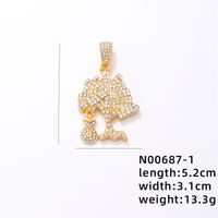 Hip-hop Rock Animal Cross Letter Stainless Steel Alloy Copper Plating Inlay Rhinestones Jewelry Accessories sku image 36