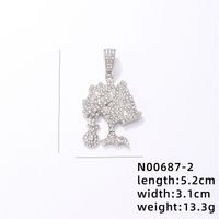 Hip-hop Rock Animal Cross Letter Stainless Steel Alloy Copper Plating Inlay Rhinestones Jewelry Accessories sku image 37