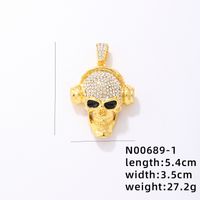 Hip-hop Rock Animal Cross Letter Stainless Steel Alloy Copper Plating Inlay Rhinestones Jewelry Accessories sku image 38