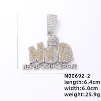 Hip-hop Rock Animal Cross Letter Stainless Steel Alloy Copper Plating Inlay Rhinestones Jewelry Accessories sku image 66