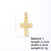 Hip-hop Rock Animal Cross Letter Stainless Steel Alloy Copper Plating Inlay Rhinestones Jewelry Accessories sku image 7