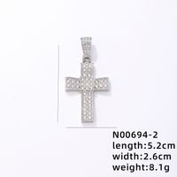 Hip-hop Rock Animal Cross Letter Stainless Steel Alloy Copper Plating Inlay Rhinestones Jewelry Accessories sku image 8
