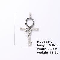 Hip-hop Rock Animal Cross Letter Stainless Steel Alloy Copper Plating Inlay Rhinestones Jewelry Accessories sku image 25