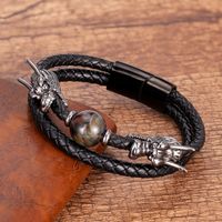 Retro Punk Strassenmode Drachen Rostfreier Stahl Stein Männer Armbänder main image 6