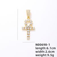 Hip-hop Rock Animal Cross Letter Stainless Steel Alloy Copper Plating Inlay Rhinestones Jewelry Accessories sku image 9