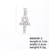 Hip-hop Rock Animal Cross Letter Stainless Steel Alloy Copper Plating Inlay Rhinestones Jewelry Accessories sku image 10