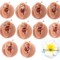 1 Piece Tropical Butterfly Plating Inlay Stainless Steel Copper Rhinestones Glass White Gold Plated Ear Studs main image 1