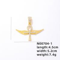 Hip-hop Rock Animal Cross Letter Stainless Steel Alloy Copper Plating Inlay Rhinestones Jewelry Accessories sku image 26