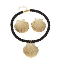 Elegant Luxurious Shell Alloy Plating Gold Plated Women's Jewelry Set main image 7