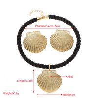 Elegant Luxurious Shell Alloy Plating Gold Plated Women's Jewelry Set main image 2