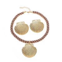 Elegant Luxurious Shell Alloy Plating Gold Plated Women's Jewelry Set main image 9