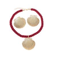 Elegant Luxurious Shell Alloy Plating Gold Plated Women's Jewelry Set main image 8