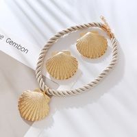 Elegant Luxurious Shell Alloy Plating Gold Plated Women's Jewelry Set main image 6