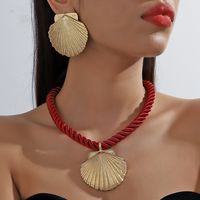 Elegant Luxurious Shell Alloy Plating Gold Plated Women's Jewelry Set main image 3