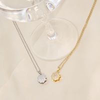 Vintage Style Heart Shape Windmill Stainless Steel Copper 18k Gold Plated Zircon Pendant Necklace In Bulk main image 5